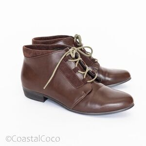 Chelsea Crew Felix Brown Lace up Ankle Bootie 8, Retro Cowgirl Vintage Festival
